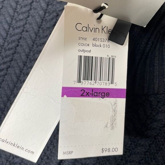 Calvin Klein Mens Size 2XL Multi-Textured Knit Sweater Black - Picture 11 of 13